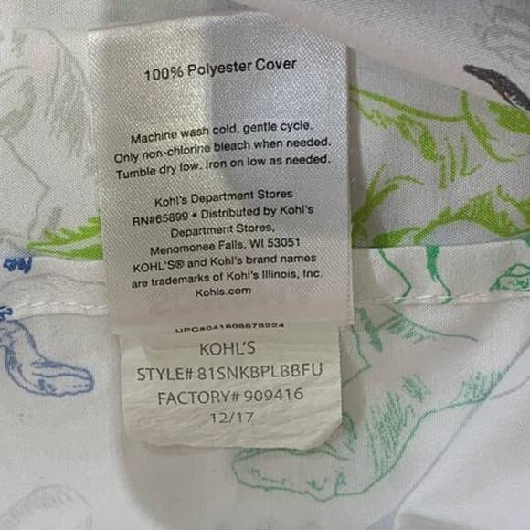 Sonoma for Life Dinosaur TRex Raptor Full Flat Bed Sheet 100% Polyester - Picture 4 of 4